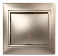 Выключатель проходной 1кл Smartbuy Венера шампань арт.SBE-01c-10-SW12-0-c