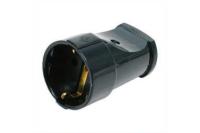 Разъем Макел( штепсель) черный с заземл.10053