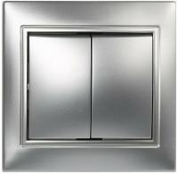Выключатель 2кл Smartbuy Венера серебро арт.SBE-01s-10-SW2-0-c