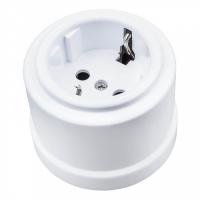 Розетка с-з белый Bironi арт. B1-101-21