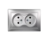 Розетка 2м Smartbuy Венера б.з серебро арт.SBE-01s-10-S2-N-c