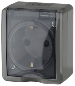Розетка 1м с.з серая IP54 Эксперт Эра арт. 11-2401-03
