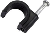 Скоба для кабеля TDM 9 мм круглая черная SQ0514-0044 50 шт