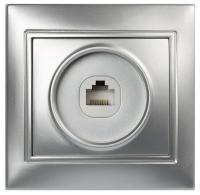 Розетка компьютерная 1м Smartbuy Венера RJ-45 серебро арт.SBE-01s-S1-RJ