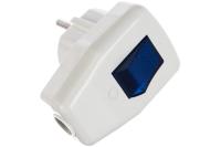 Вилка угловая с-з с выключателем белая Эра Vx5-W к.Б0039675