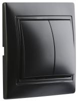 Выключатель 2кл Smartbuy Венера черный арт.SBE-01b-10-SW2-0-c