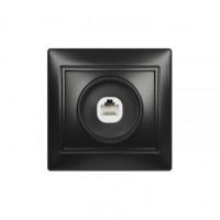 Розетка компьютерная 1м Smartbuy Венера RJ-45 черная арт.SBE-01b-S1-RJ