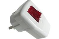 Вилка угловая с-з белая с выкл. General к.470516