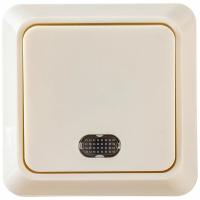 Выключатель 1кл с подсветкой крем Олимп Universal арт. Б-О0121