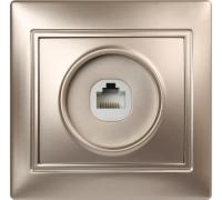 Розетка компьютерная 1м Smartbuy Венера RJ-45 шампань