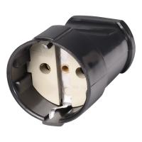 Штепсельное гнездо с заземлением Smartbuy черное SBE-16-S01-bz