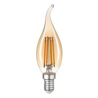 Лампа светодиодн. General 10W E14 6500K свеча на ветру золотая к. 661424