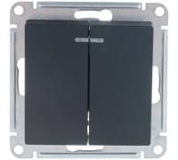 Выключатель 2кл с подсветкой карбон ATLASDESIGN Schneider арт.ATN001053