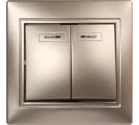 Выключатель 2кл Smartbuy Венера с подстветкой шампань арт.SBE-01c-10-SW2-1-c