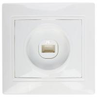 Розетка компьютерная 1м Smartbuy Венера RJ-45 белая арт.SBE-01w-S1-RJ