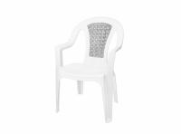 Кресло пм ЭльфПласт Ротанг Tropic до 120кг бело-серый арт.379 к.359941