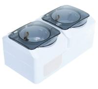 Розетка 2м с.з белый с крышкой Этюд Schneider арт.РА16-244В