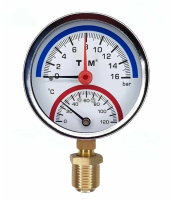 Термометр биметал. радиальный 120 градусов 16 бар TIM арт.Y-80-16