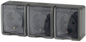 Розетка 3м с.з серая IP54 Эксперт Эра арт. 11-2405-03