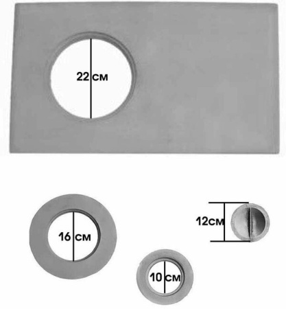 Плита чугунная плоская П1-2  710х410мм с 3-мя конфорками 51534