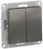Выключатель 2кл сталь ATLASDESIGN Schneider арт. ATN000951