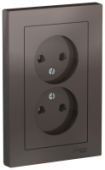 Розетка 2м б.з мокко (в сборе) ATLASDESIGN Schneider арт.ATN000620